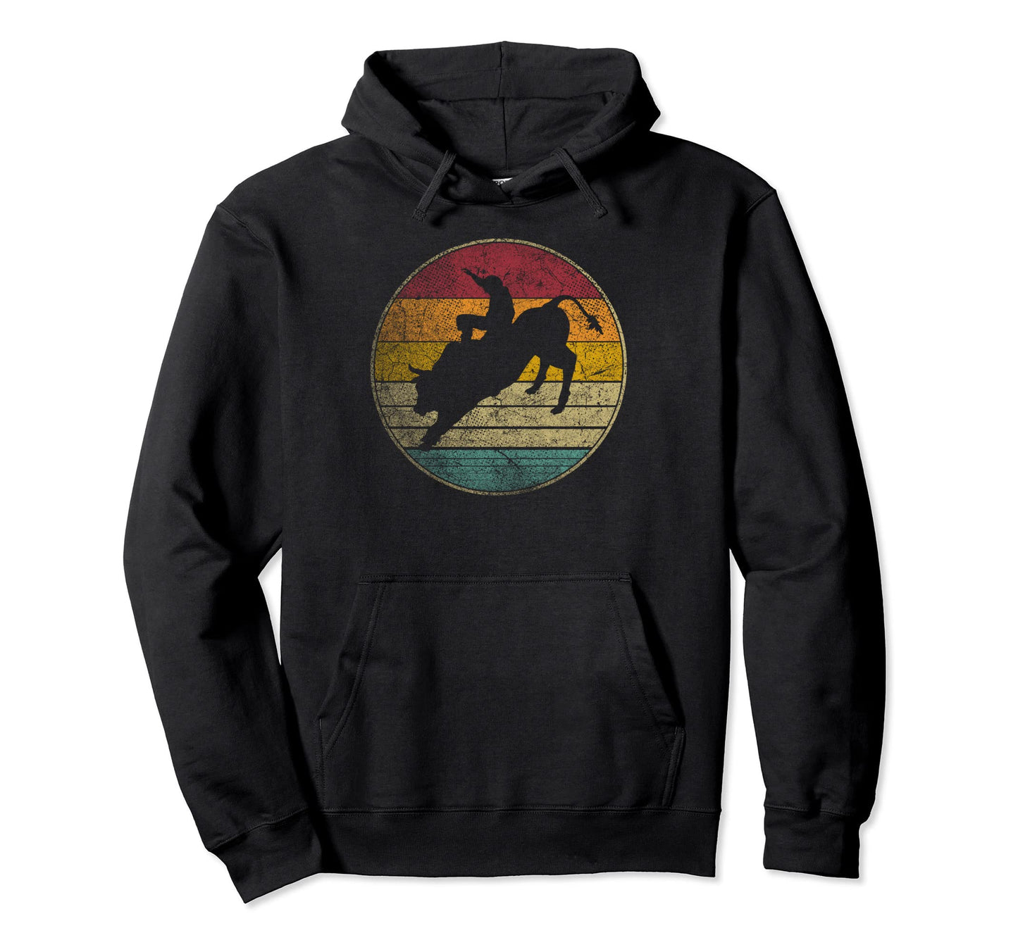 Bull Riding Cowboy Gift Funny 70S 80S Hoodie - Casual Everyday Wear Unisex - T-Shirt, Sweatshirt, Hoodie