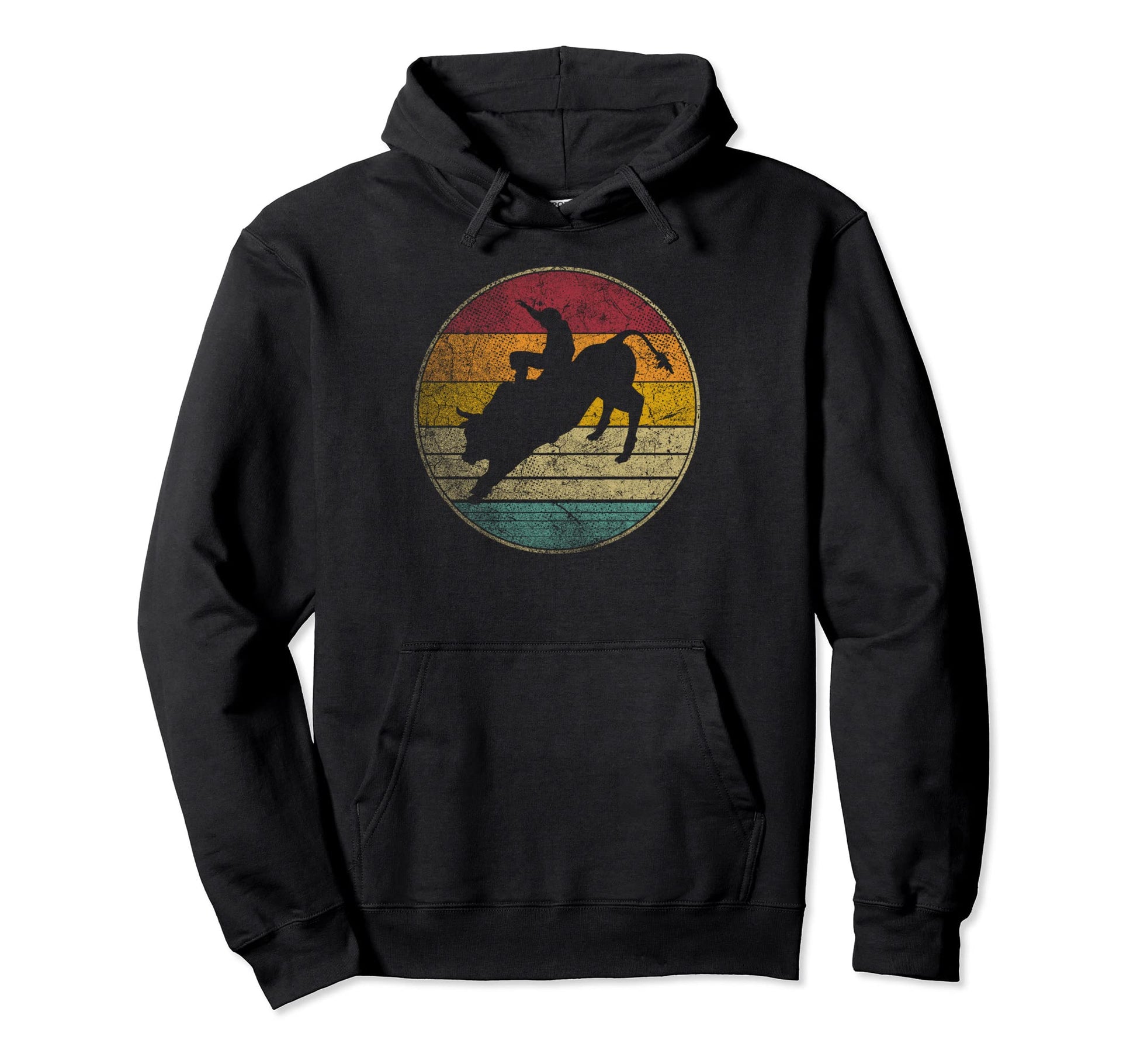 Bull Riding Cowboy Gift Funny 70S 80S Hoodie - Casual Everyday Wear Unisex - T-Shirt, Sweatshirt, Hoodie