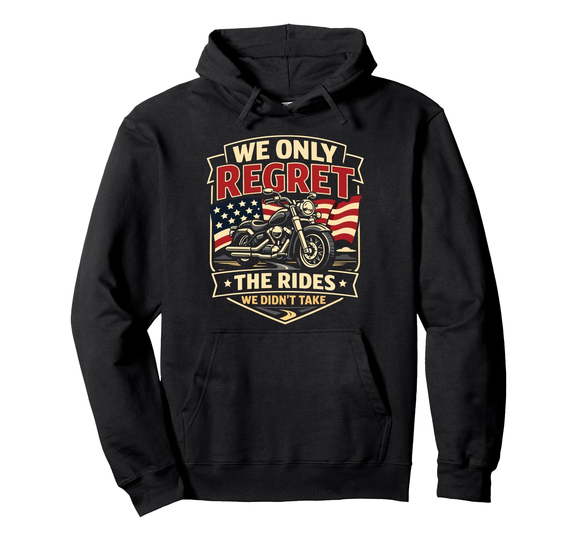 Motorcycle Biker We Only Regret Hoodie - Aesthetic Graphic for Adults - T-Shirt, Sweatshirt, Hoodie