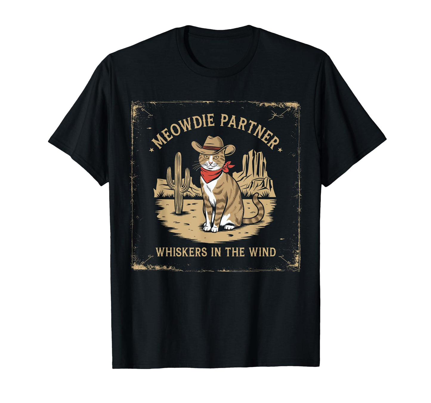 Cowboy Cat Meowdy Partner Cat T-Shirt - Novelty Apparel Men Women - T-Shirt, Sweatshirt, Hoodie