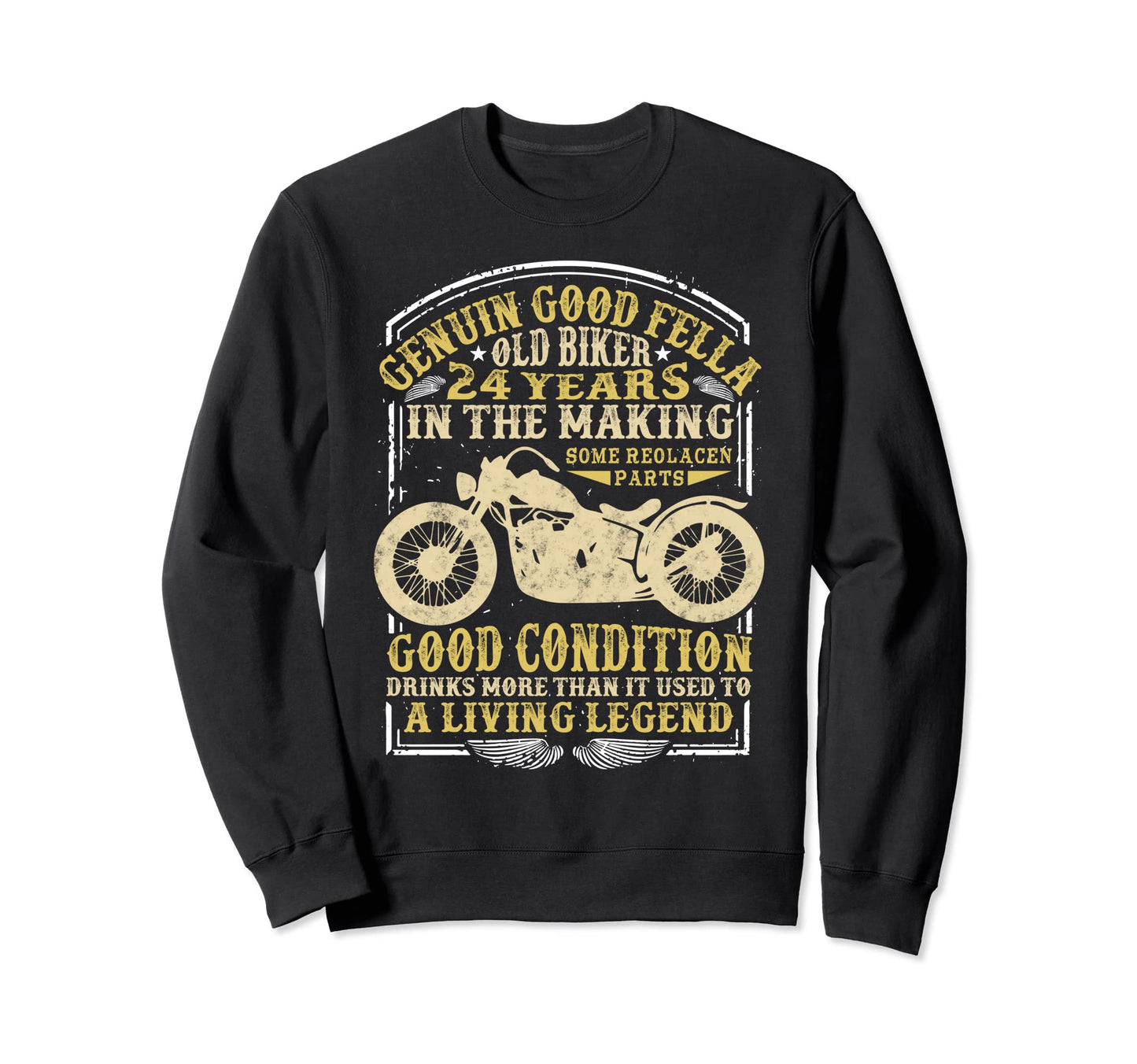 24 Years Old Biker Birthday Sweatshirt - Aesthetic Graphic Men Women - T-Shirt, Sweatshirt, Hoodie