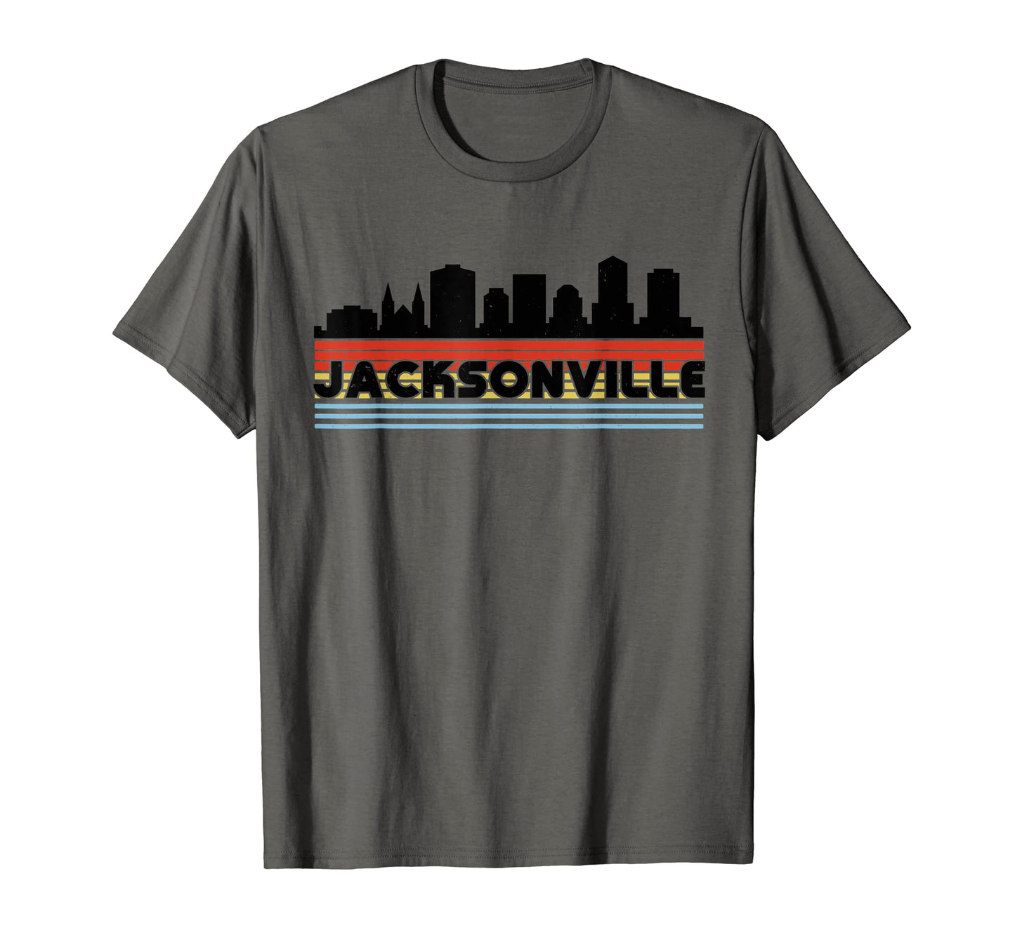 Jacksonville Rainbow Striped City T-Shirt - Minimalist Print for Adults - T-Shirt, Sweatshirt, Hoodie