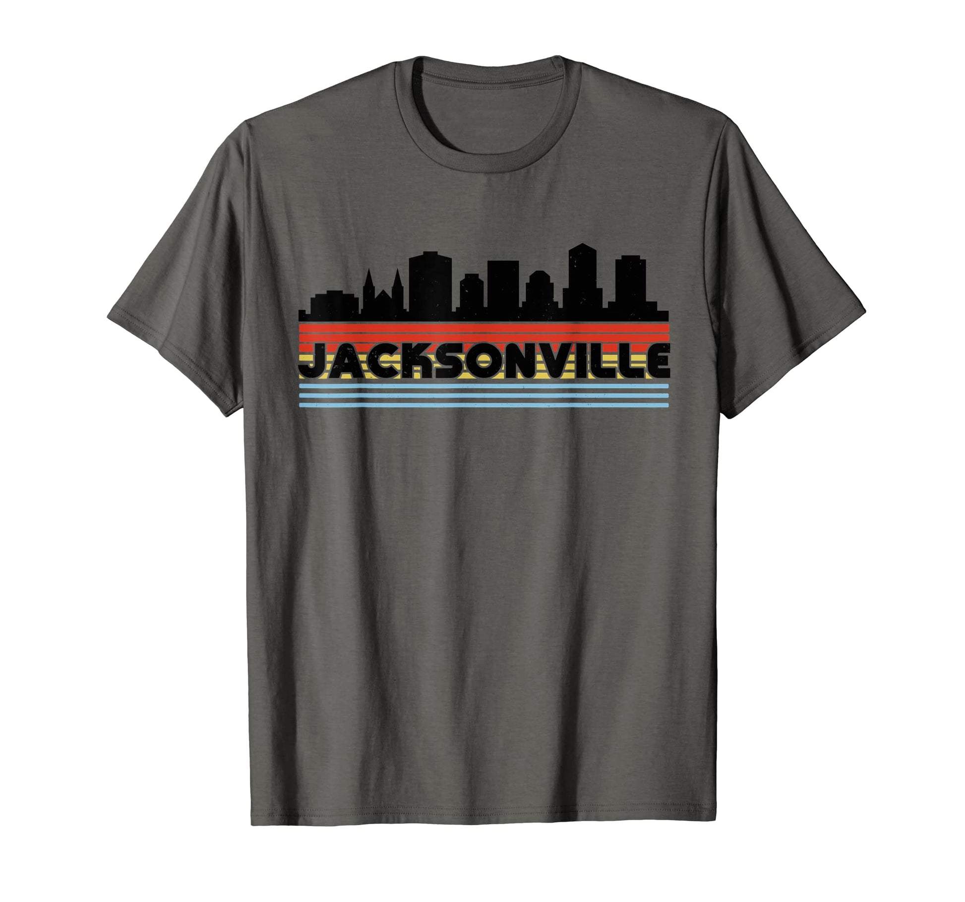 Jacksonville Rainbow Striped City T-Shirt - Minimalist Print for Adults - T-Shirt, Sweatshirt, Hoodie