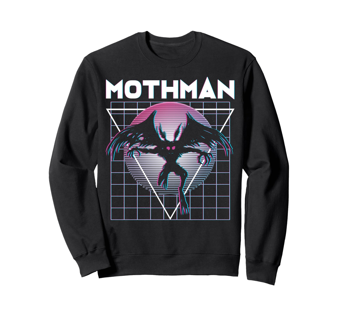 Vaporwave Aesthetic Mothman Sweatshirt - Custom Art Print for Adults - T-Shirt, Sweatshirt, Hoodie
