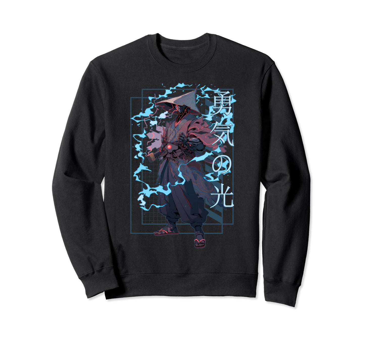 Cyborg Samurai Japanese Vaporwave Sweatshirt - Aesthetic Graphic Unisex - T-Shirt, Sweatshirt, Hoodie