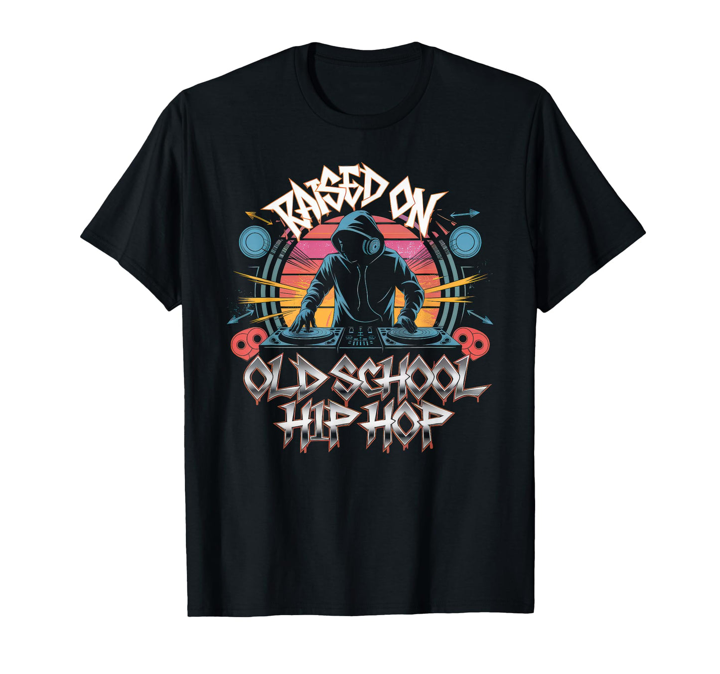 Raised Old School Graffiti Rap Hip Hop T-Shirt - Fun Novelty Design Unisex - T-Shirt, Sweatshirt, Hoodie