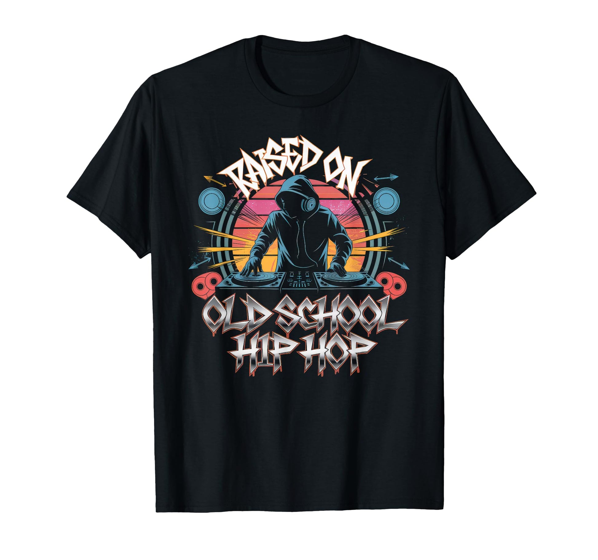 Raised Old School Graffiti Rap Hip Hop T-Shirt - Fun Novelty Design Unisex - T-Shirt, Sweatshirt, Hoodie