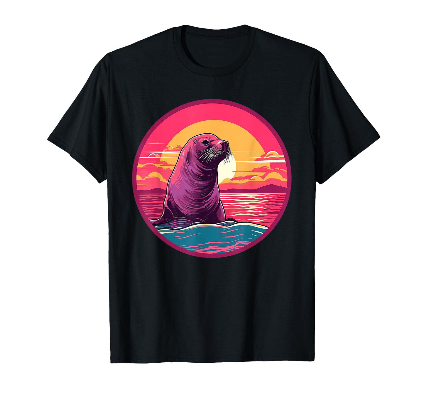 Vaporwave Seal I Aesthetic Seal T-Shirt - Graphic Print Unisex - T-Shirt, Sweatshirt, Hoodie