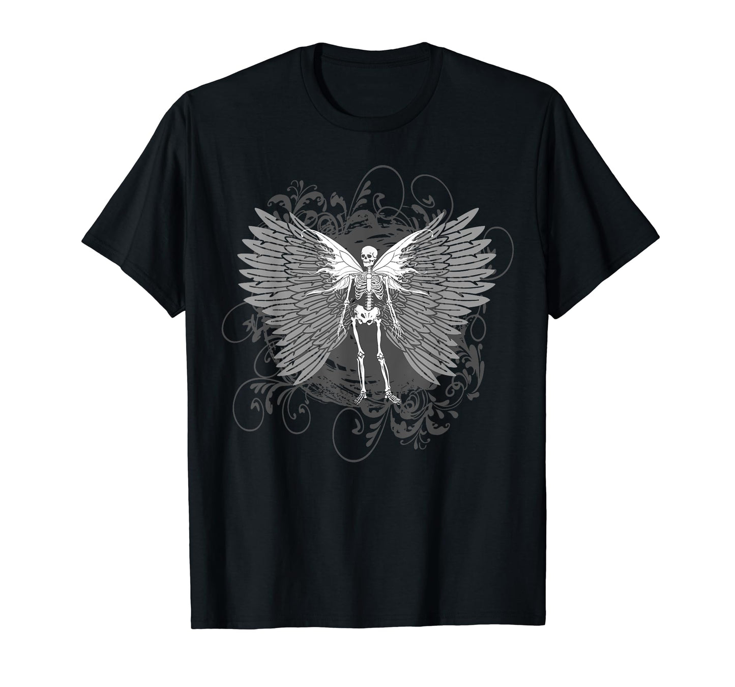 Aesthetic Y2K Fairy Wings Skeleton T-Shirt - Custom Art Print for Adults - T-Shirt, Sweatshirt, Hoodie