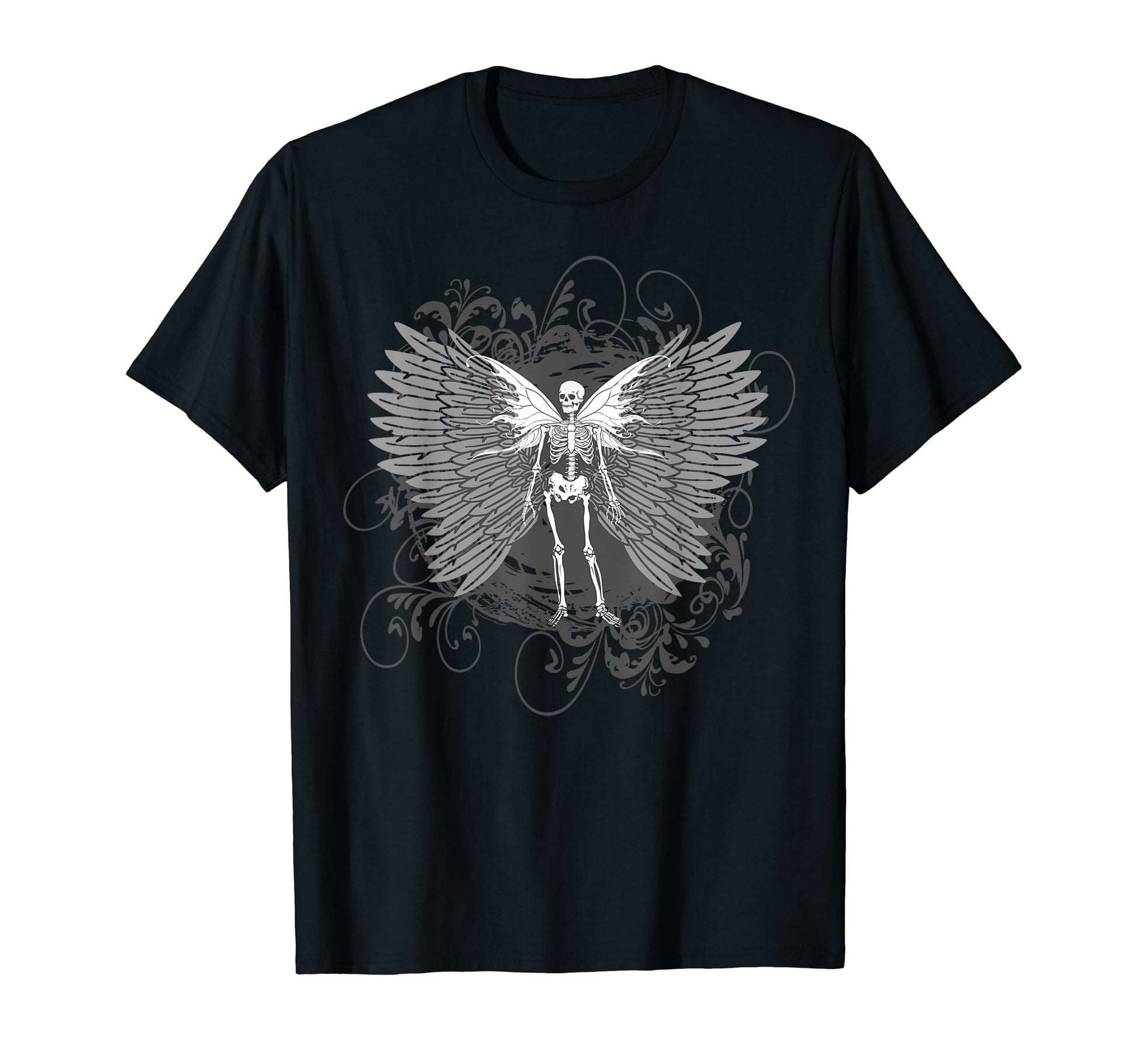 Aesthetic Y2K Fairy Wings Skeleton T-Shirt - Custom Art Print for Adults - T-Shirt, Sweatshirt, Hoodie