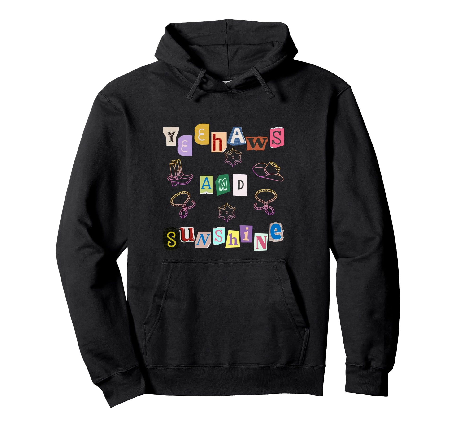 Yeehaws And Sunshine Western Cowgirl Hoodie - Aesthetic Graphic for Adults - T-Shirt, Sweatshirt, Hoodie
