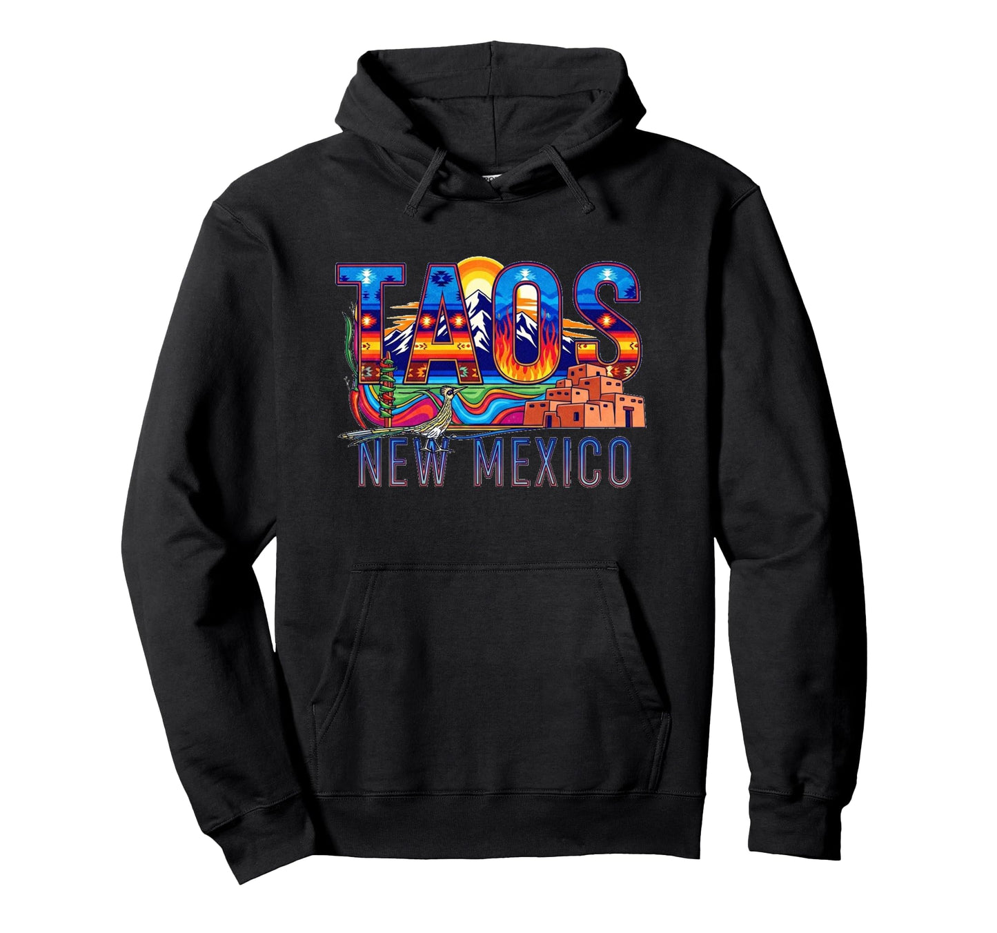 Taos New Mexico Southwest Desert Hoodie - Custom Art Print for Adults - T-Shirt, Sweatshirt, Hoodie