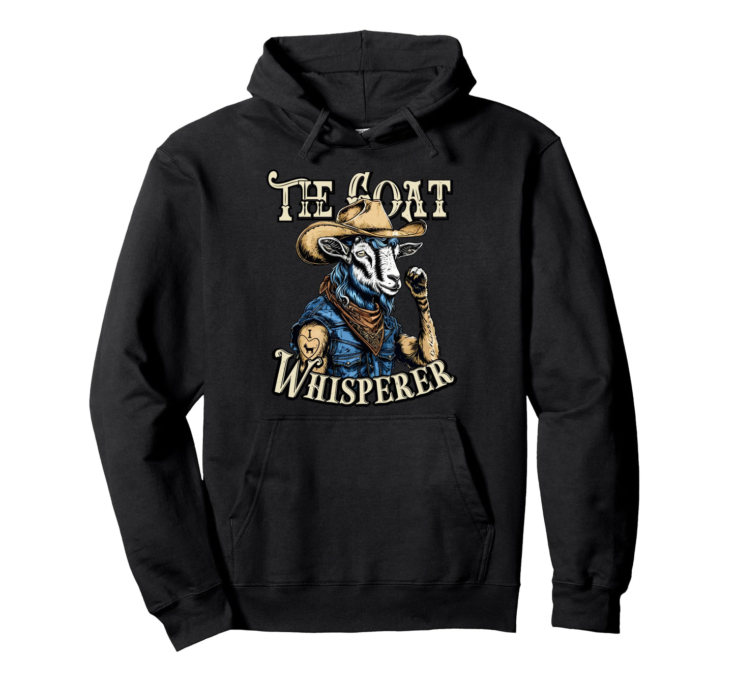 Funny Goat Whisperer Cowboy Western Goat Hoodie - Unique Graphic Men Women - T-Shirt, Sweatshirt, Hoodie