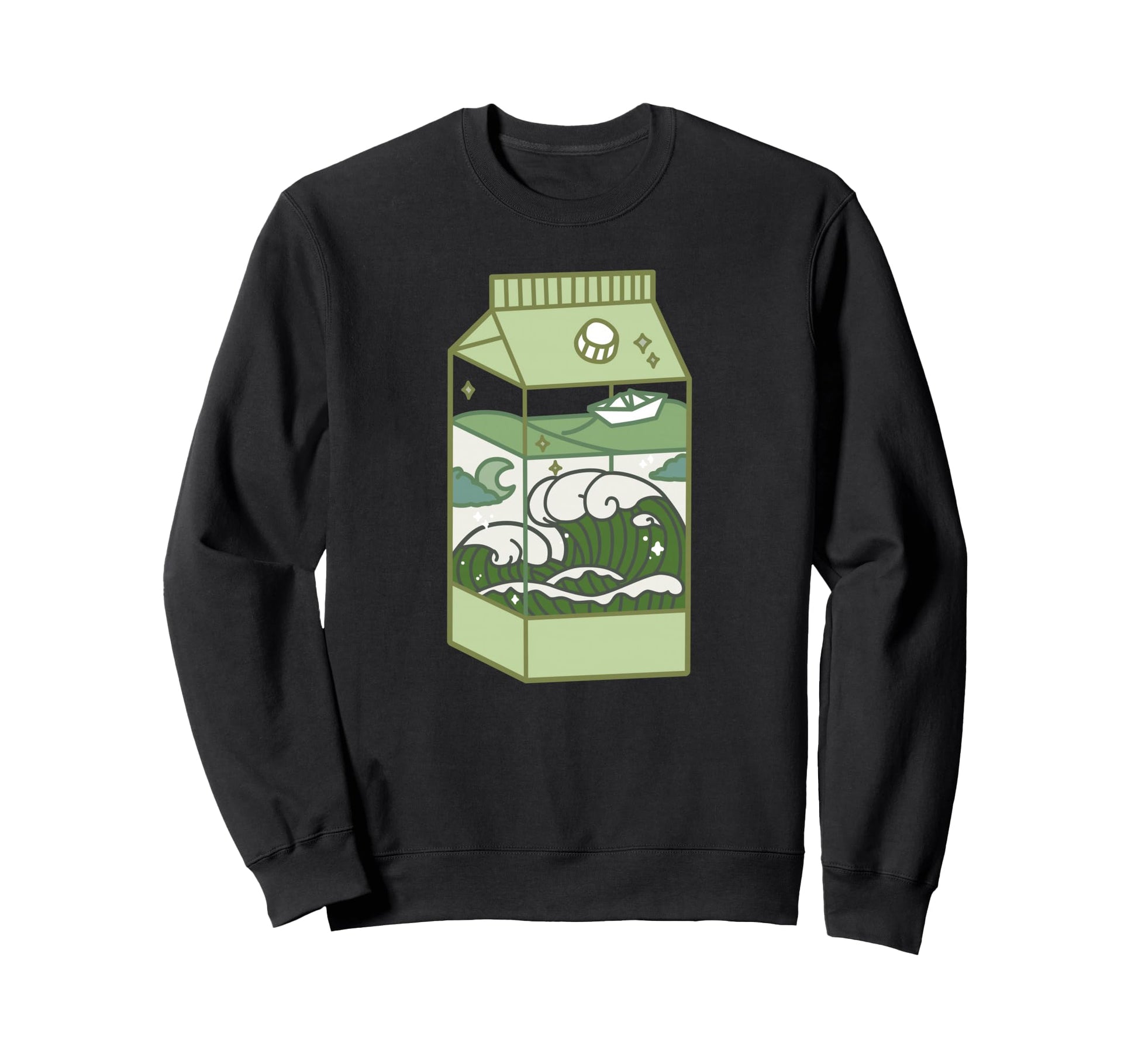 Japanese Aesthetic Milk Box Sweatshirt - Casual Everyday Wear for Adults - T-Shirt, Sweatshirt, Hoodie