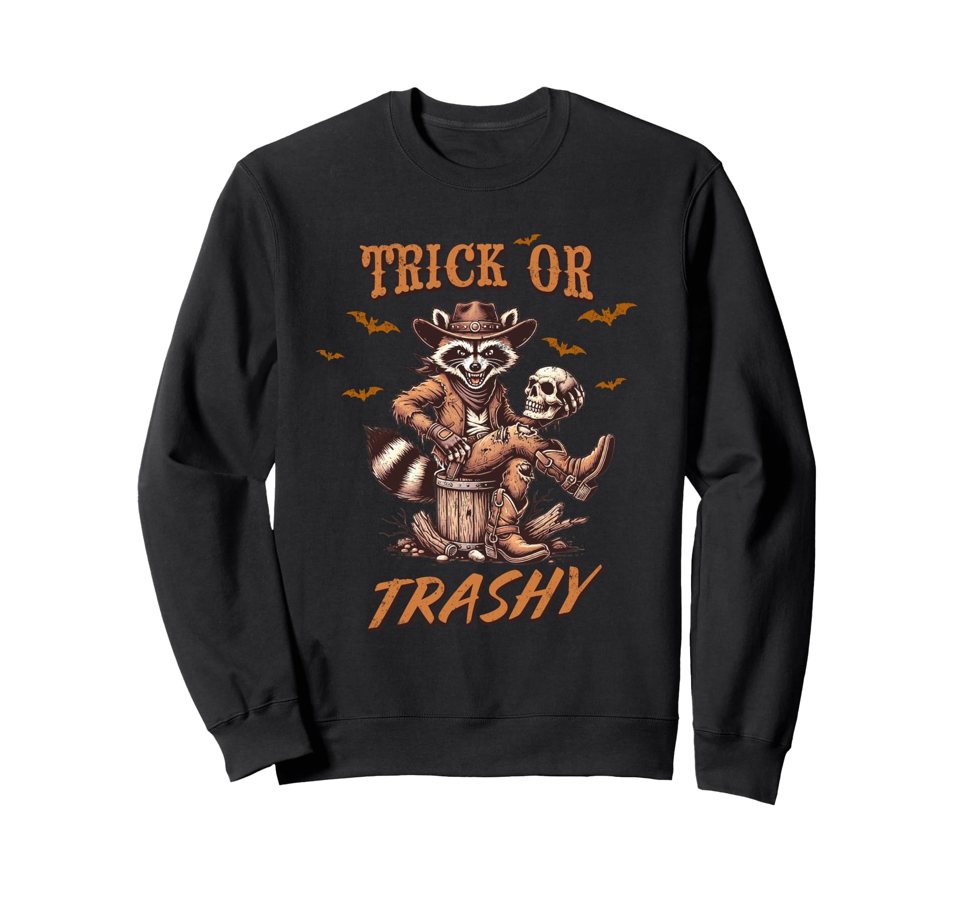 Halloween Funny Raccoon Cowboy Sweatshirt - Fun Novelty Design for Adults - T-Shirt, Sweatshirt, Hoodie