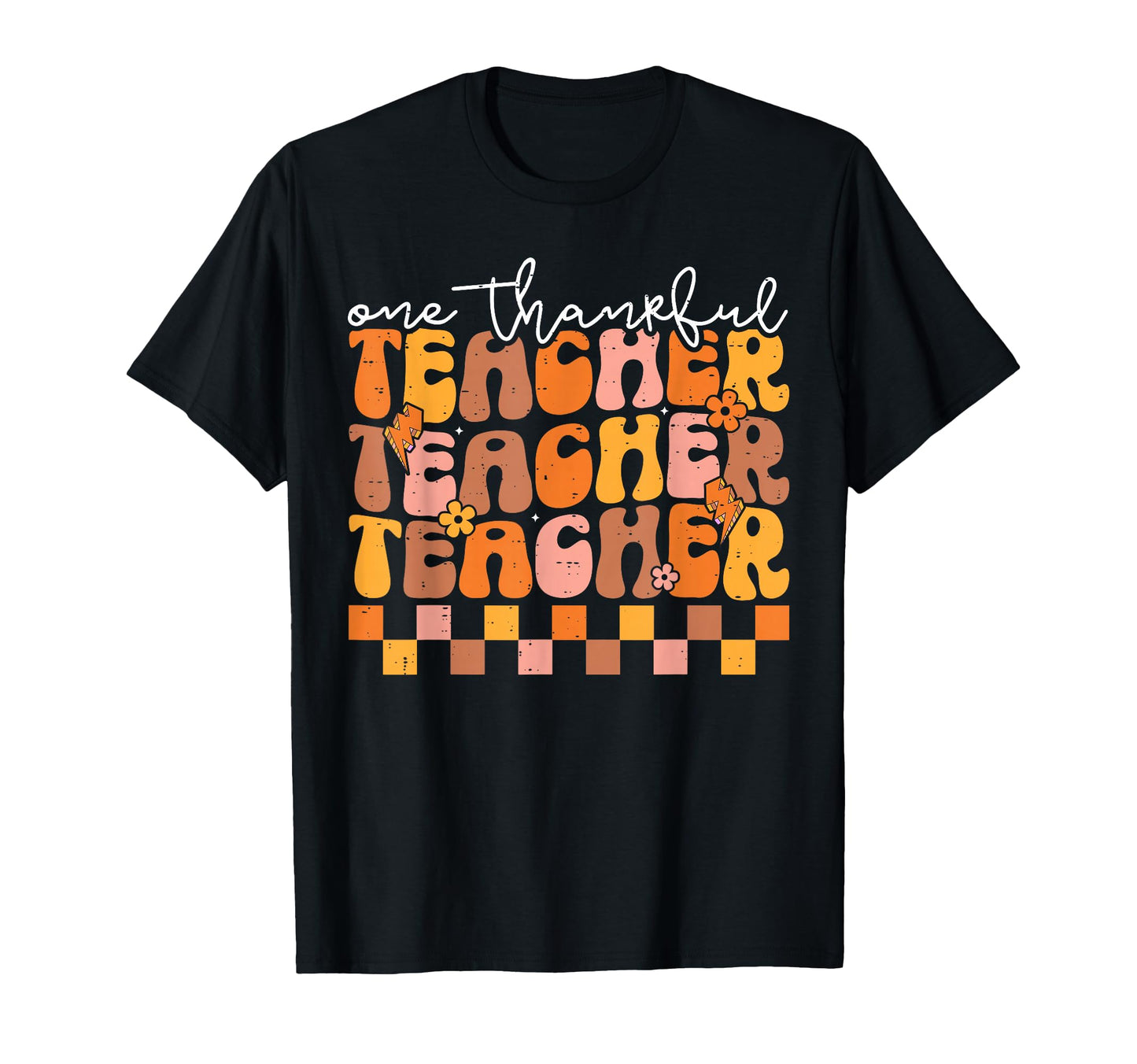 One Thankful Teacher Rainbow T-Shirt - Custom Art Print for Adults - T-Shirt, Sweatshirt, Hoodie