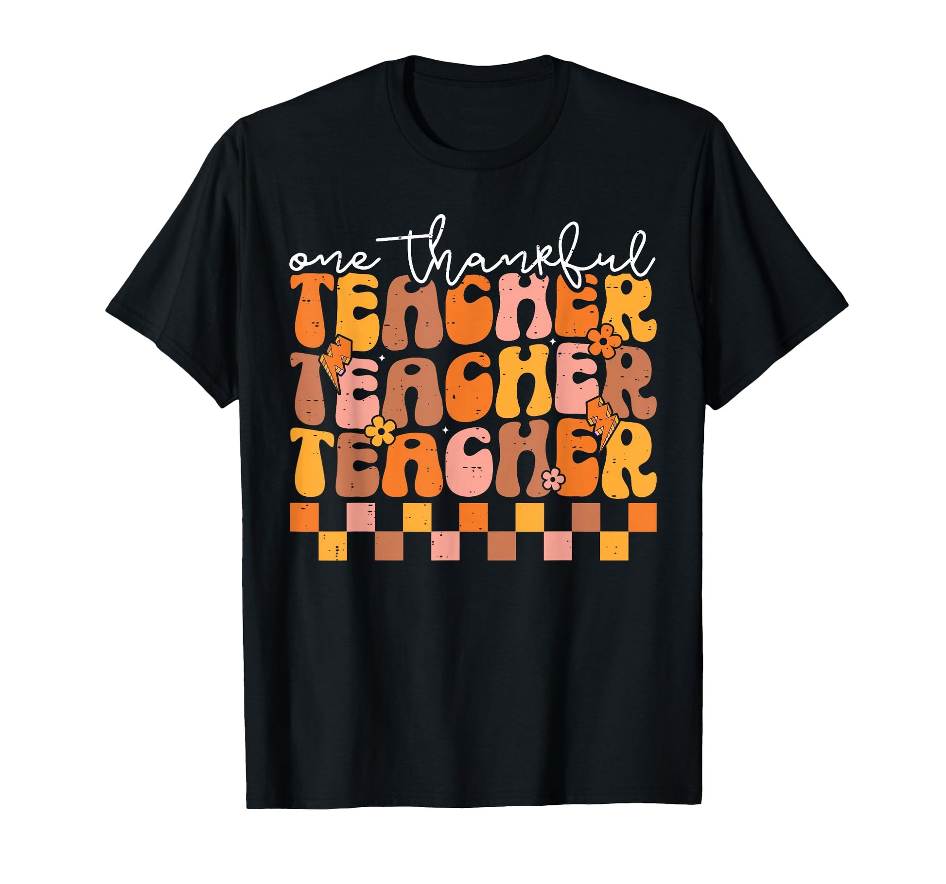 One Thankful Teacher Rainbow T-Shirt - Custom Art Print for Adults - T-Shirt, Sweatshirt, Hoodie