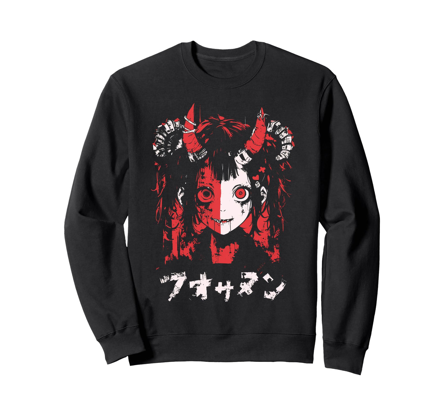 Goth Grunge Demon Anime Waifu Sweatshirt - Trendy Graphic for Adults - T-Shirt, Sweatshirt, Hoodie