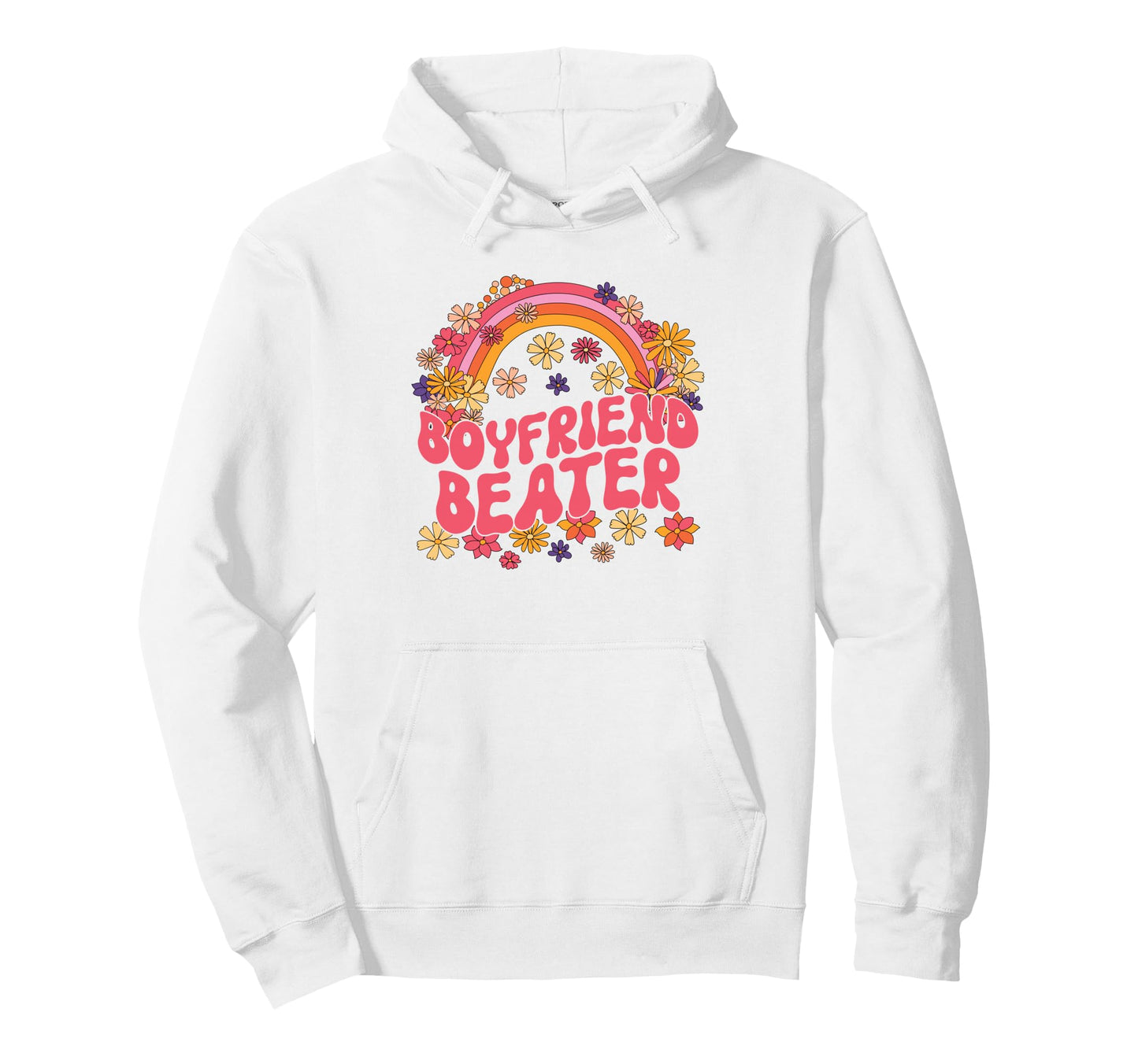 Boyfriend Beater Floral Rainbow Hoodie - Aesthetic Graphic Unisex - T-Shirt, Sweatshirt, Hoodie
