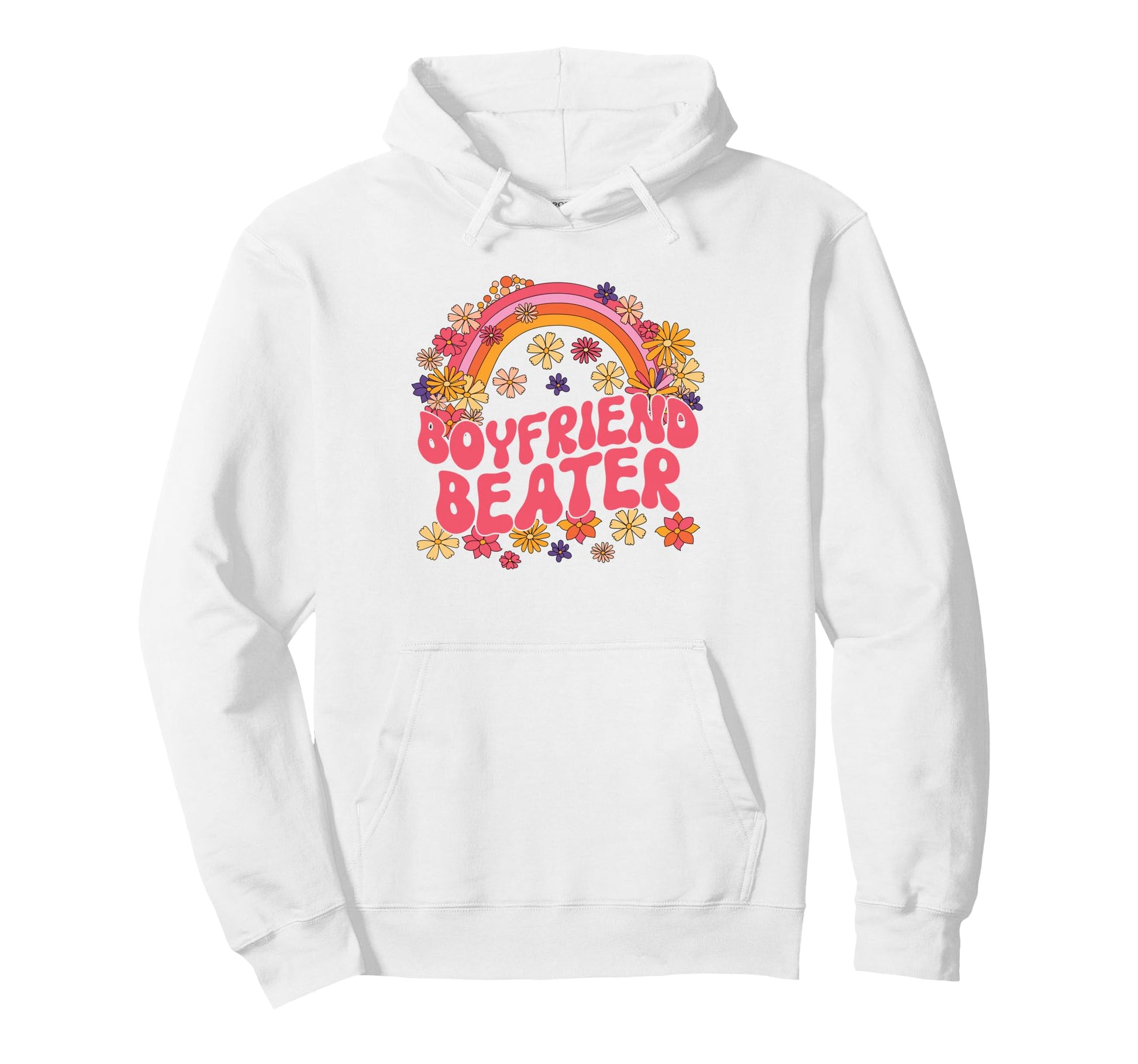 Boyfriend Beater Floral Rainbow Hoodie - Aesthetic Graphic Unisex - T-Shirt, Sweatshirt, Hoodie