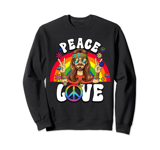 60S 70S Costume Peace Love Hippie Sweatshirt - Graphic Print Men Women - T-Shirt, Sweatshirt, Hoodie