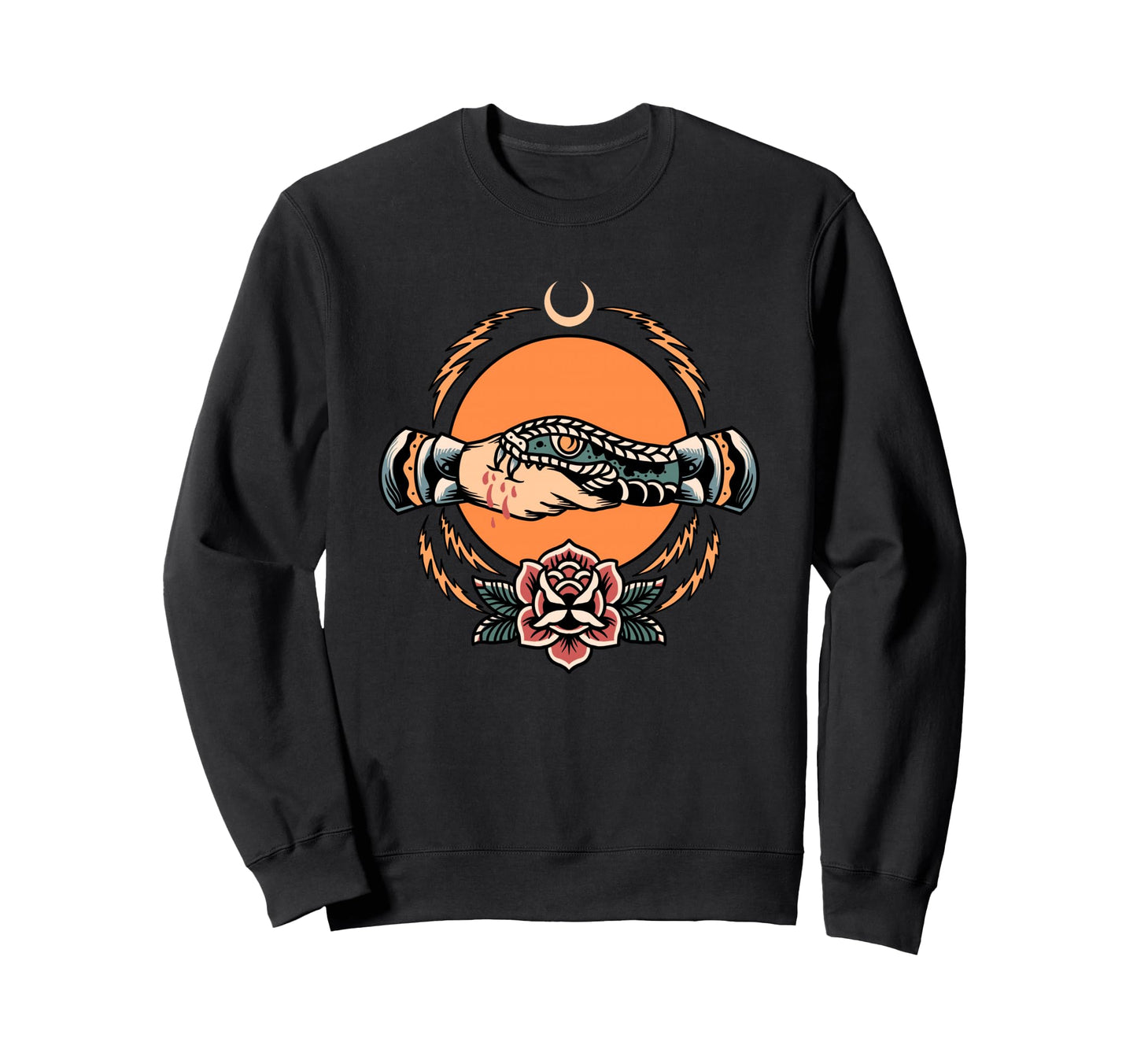 Trust No One Snake Hand Aesthetic Sweatshirt - Unique Graphic for Adults - T-Shirt, Sweatshirt, Hoodie