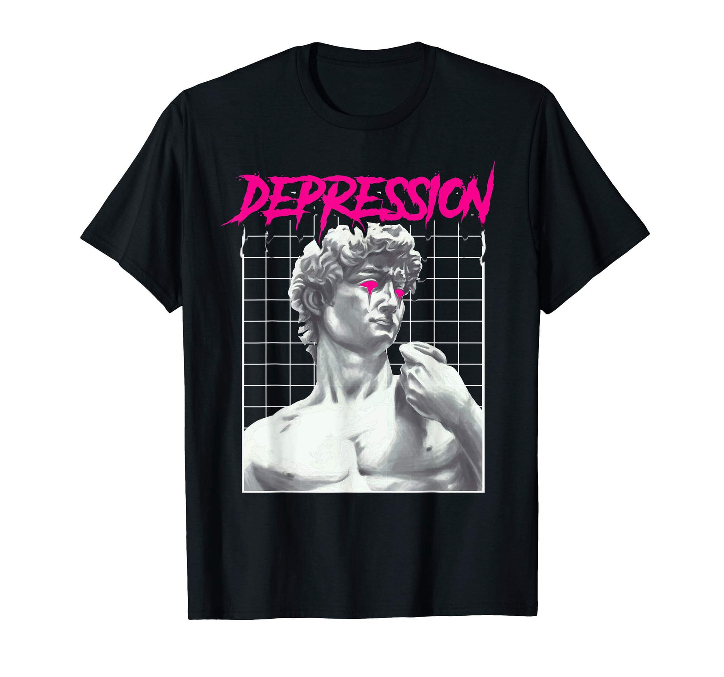 Depression Greek Statue Grunge Aesthetic T-Shirt - Unique Graphic Unisex - T-Shirt, Sweatshirt, Hoodie
