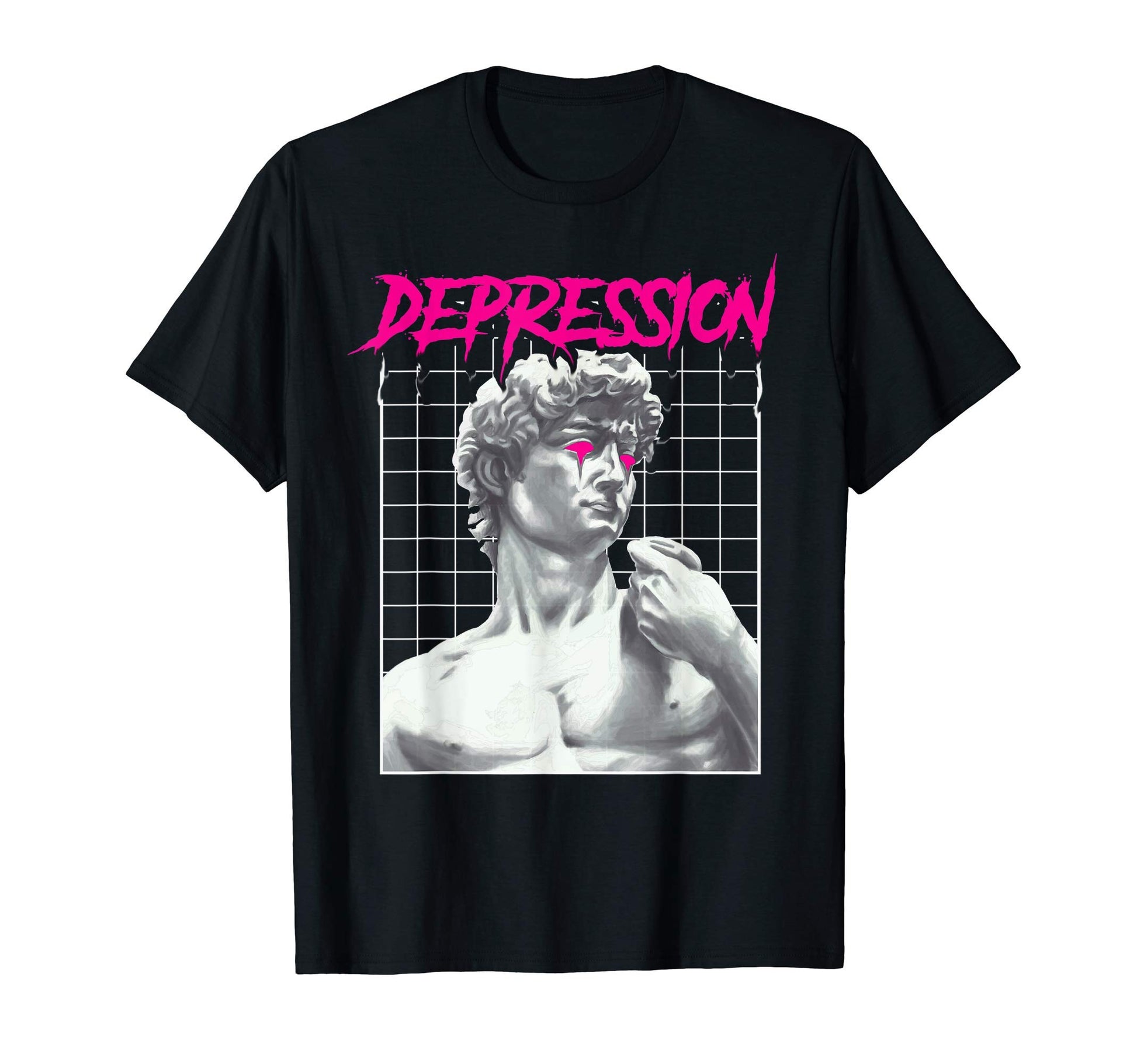 Depression Greek Statue Grunge Aesthetic T-Shirt - Unique Graphic Unisex - T-Shirt, Sweatshirt, Hoodie