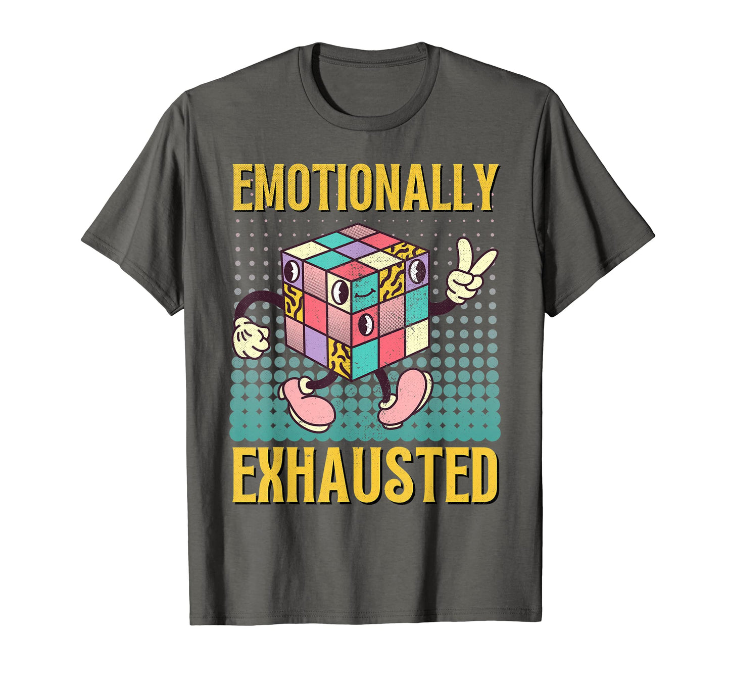 Emotionally Exhausted Rainbow Cartoon T-Shirt - Trendy Graphic Men Women - T-Shirt, Sweatshirt, Hoodie