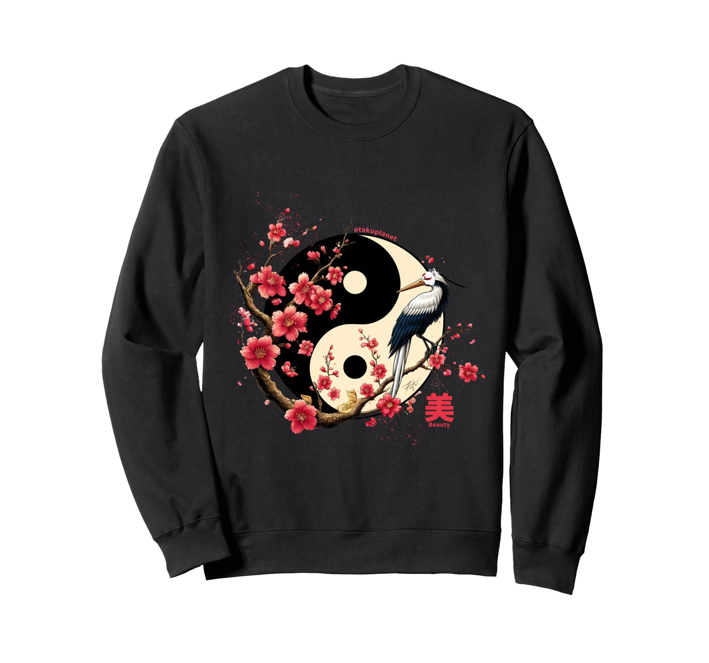 Sakura Tree Yin Yang Vibe Vaporwave Sweatshirt - Streetwear Style Unisex - T-Shirt, Sweatshirt, Hoodie