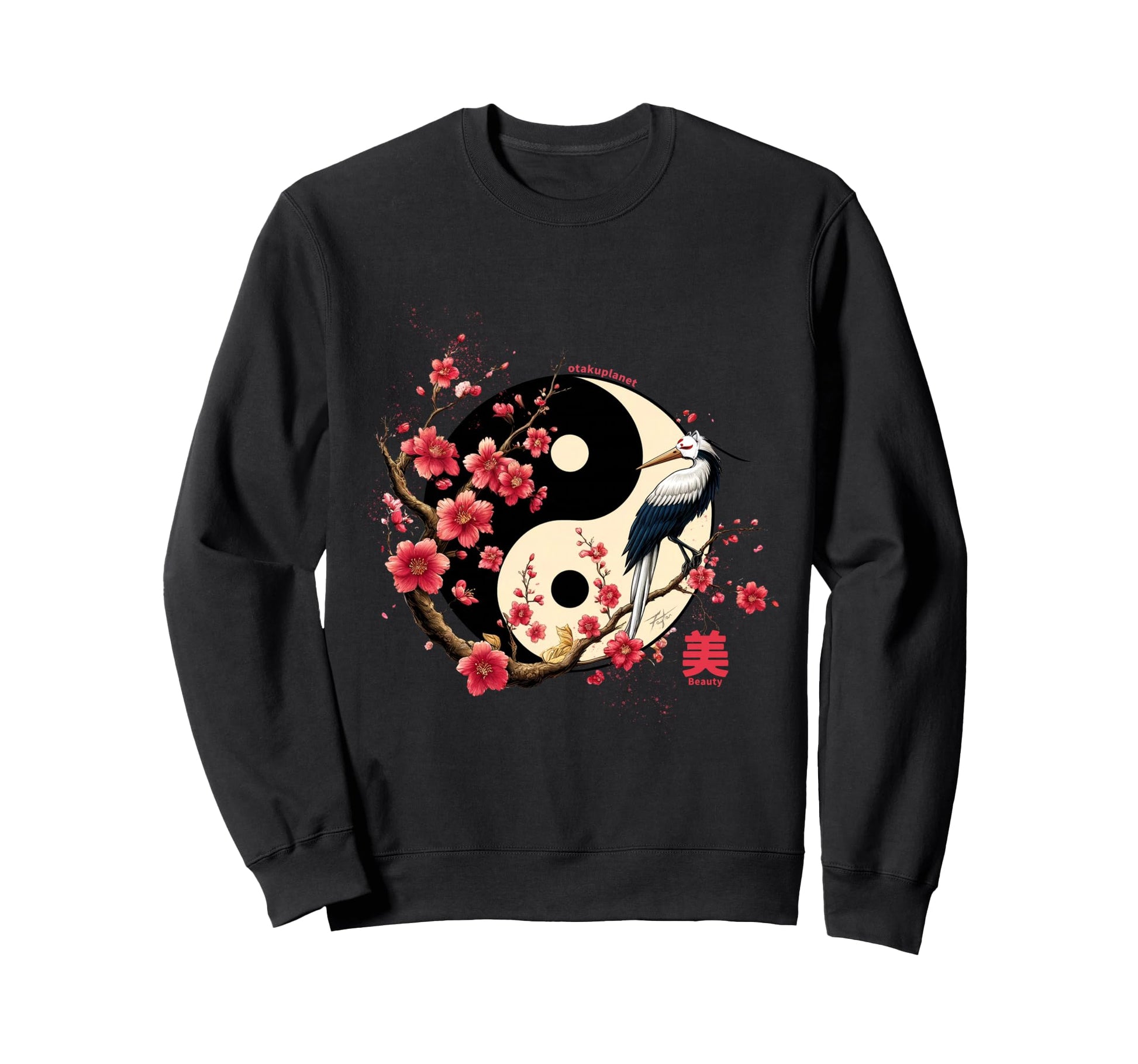 Sakura Tree Yin Yang Vibe Vaporwave Sweatshirt - Streetwear Style Unisex - T-Shirt, Sweatshirt, Hoodie