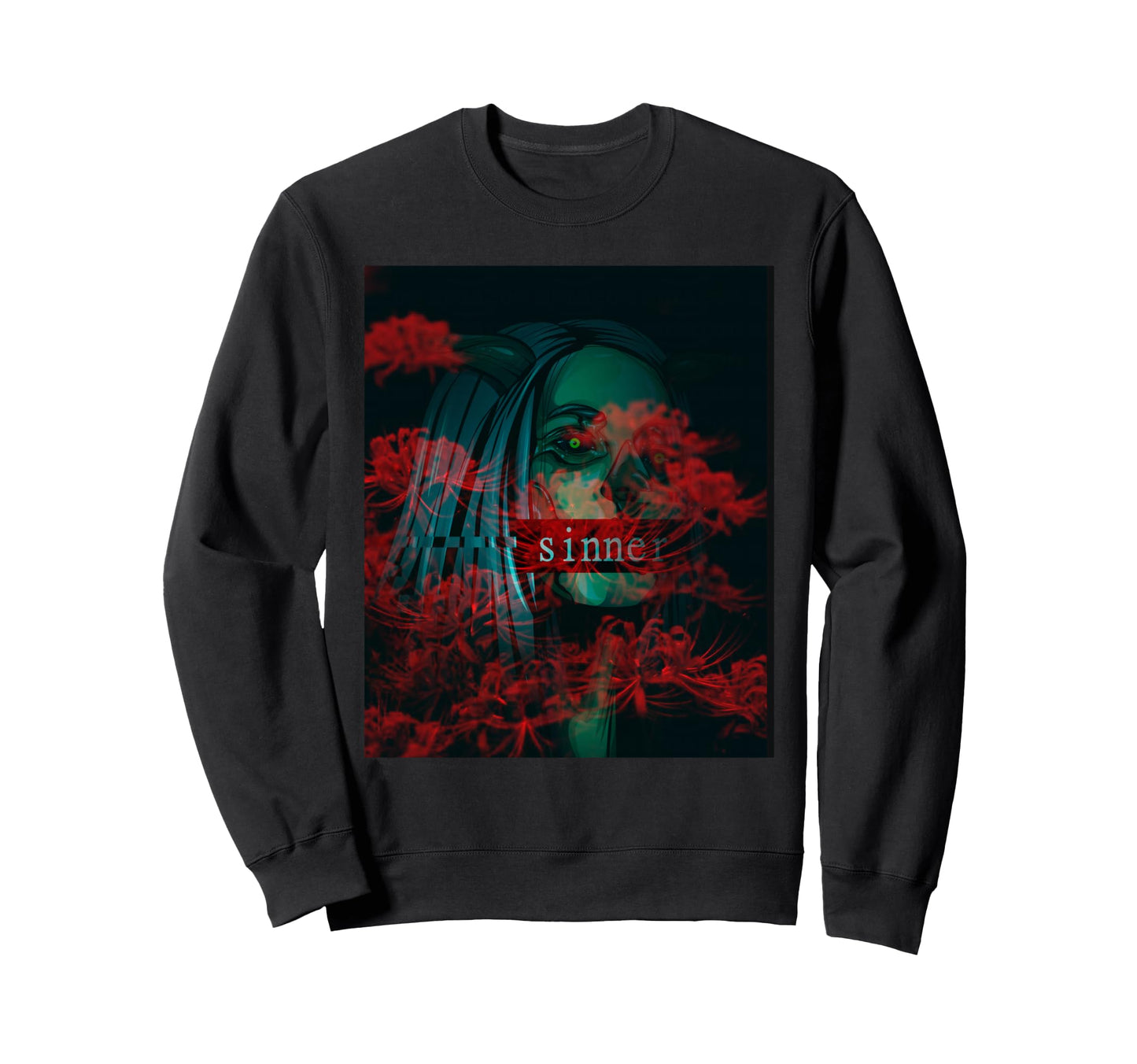 Sinner Elf Occult Grunge Aesthetic Sweatshirt - Graphic Print Men Women - T-Shirt, Sweatshirt, Hoodie