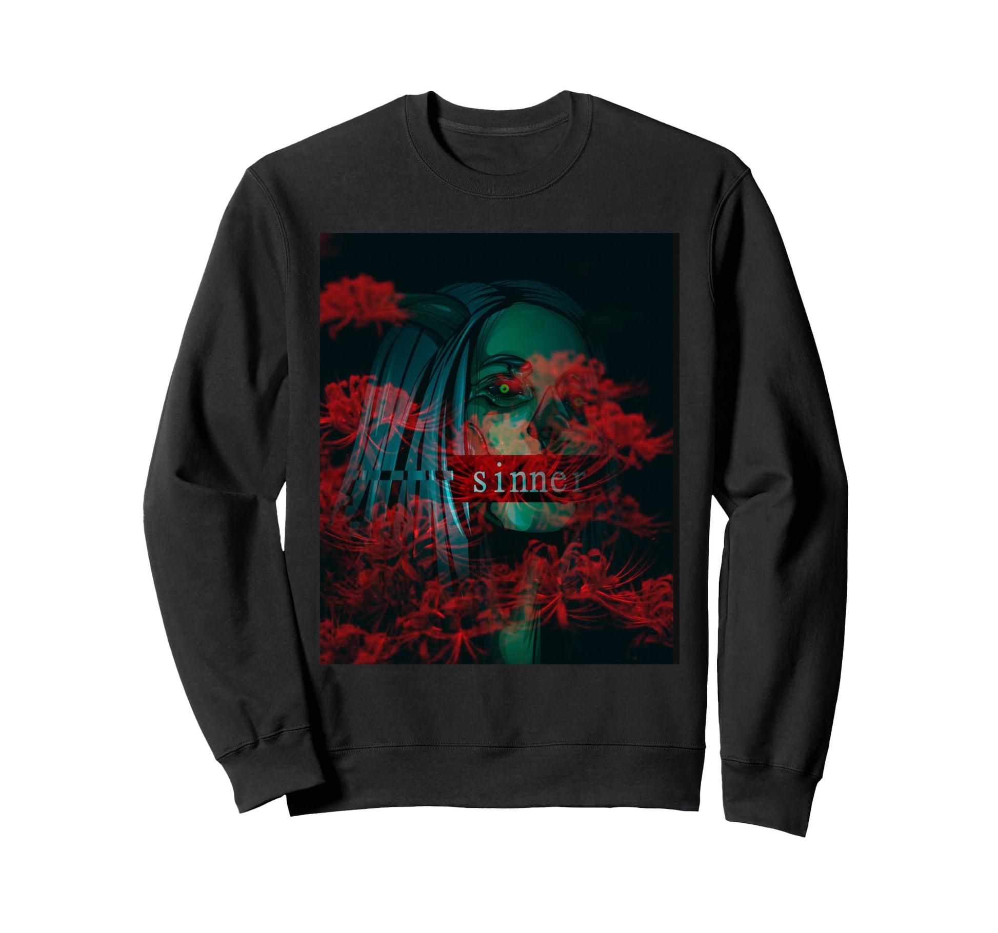 Sinner Elf Occult Grunge Aesthetic Sweatshirt - Graphic Print Men Women - T-Shirt, Sweatshirt, Hoodie