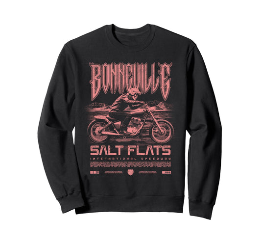 Bonneville Salt Flats Motorcycle Sweatshirt - Aesthetic Graphic for Adults - T-Shirt, Sweatshirt, Hoodie