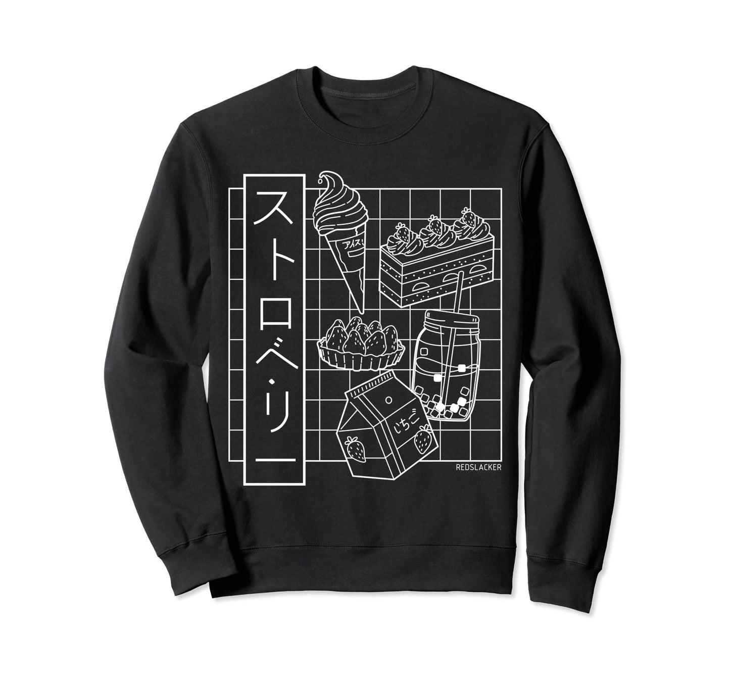 Strawberry Japanese Anime Sweatshirt - Minimalist Print Men Women - T-Shirt, Sweatshirt, Hoodie