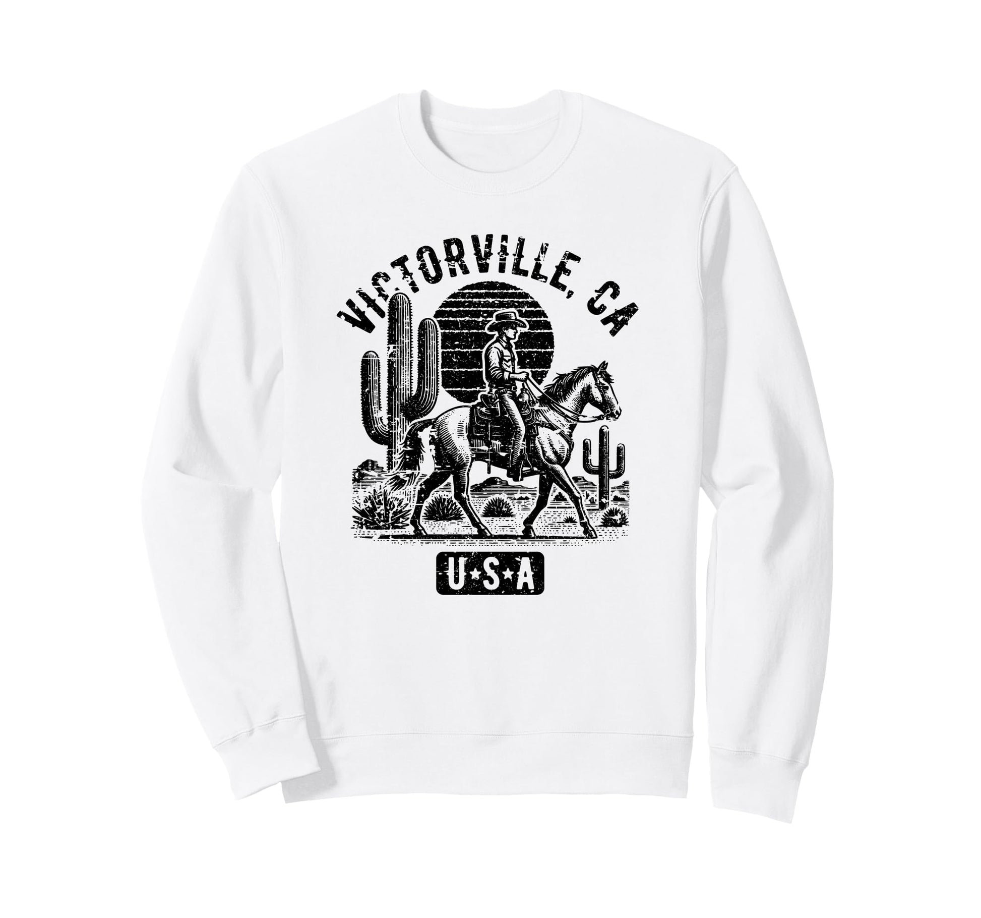 Victorville California Usa Cowboy Sweatshirt - Streetwear Style for Adults - T-Shirt, Sweatshirt, Hoodie
