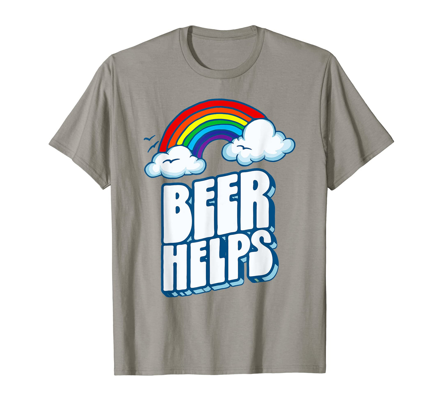 Beer Helps Funny 80S Rainbow Sarcastic T-Shirt - Trendy Graphic for Adults - T-Shirt, Sweatshirt, Hoodie