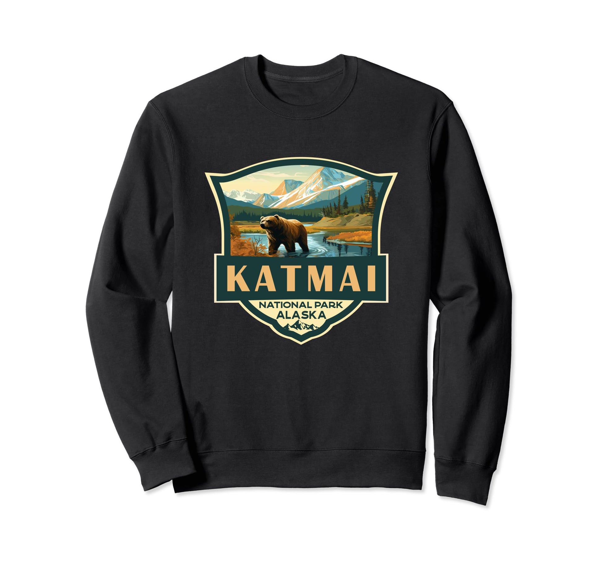 Katmai National Park Bear Sweatshirt - Custom Art Print Men Women - T-Shirt, Sweatshirt, Hoodie