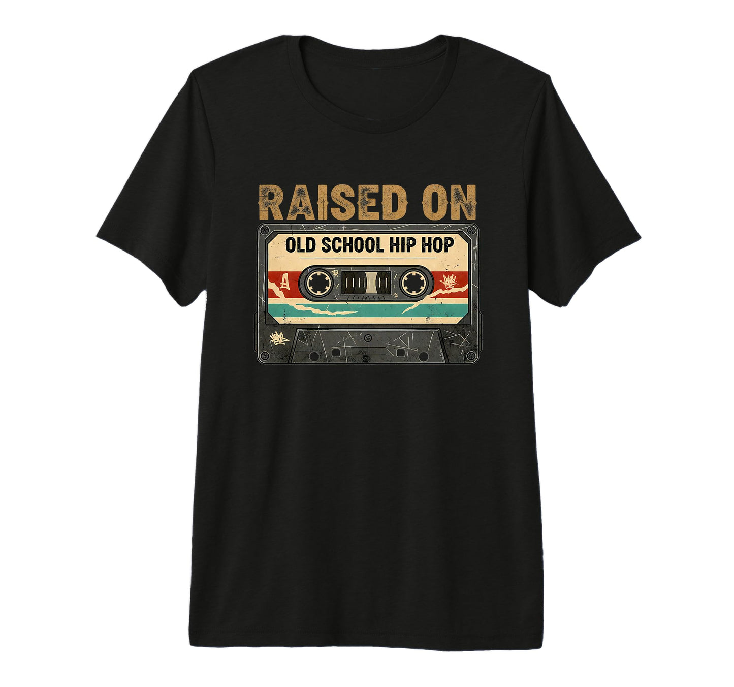 Raised Old School Hip Hop Music Audio T-Shirt - Novelty Apparel for Adults - T-Shirt, Sweatshirt, Hoodie
