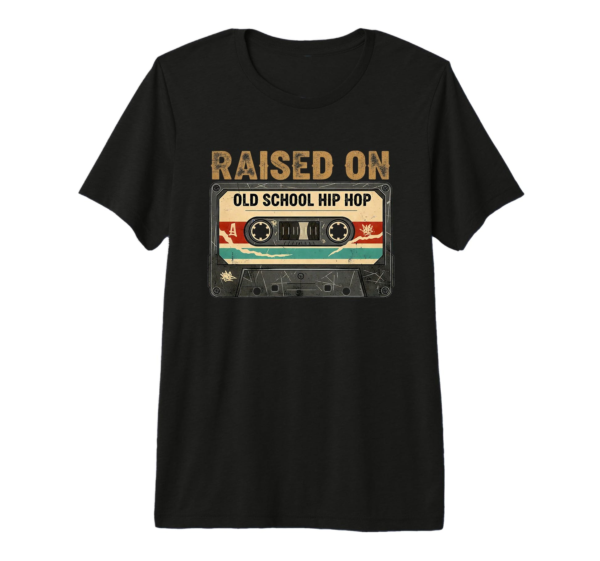 Raised Old School Hip Hop Music Audio T-Shirt - Novelty Apparel for Adults - T-Shirt, Sweatshirt, Hoodie