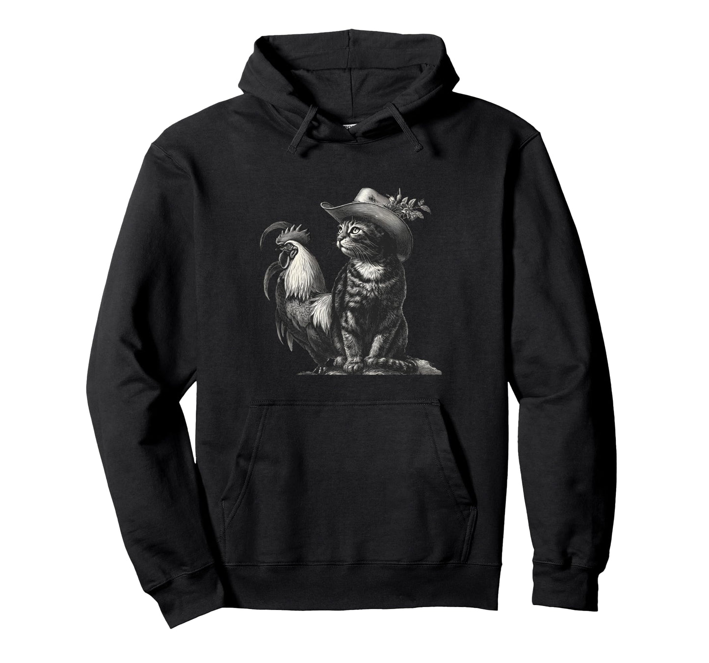 Cat Cowboy Western Country Cowgirl Hoodie - Fun Novelty Design Unisex - T-Shirt, Sweatshirt, Hoodie
