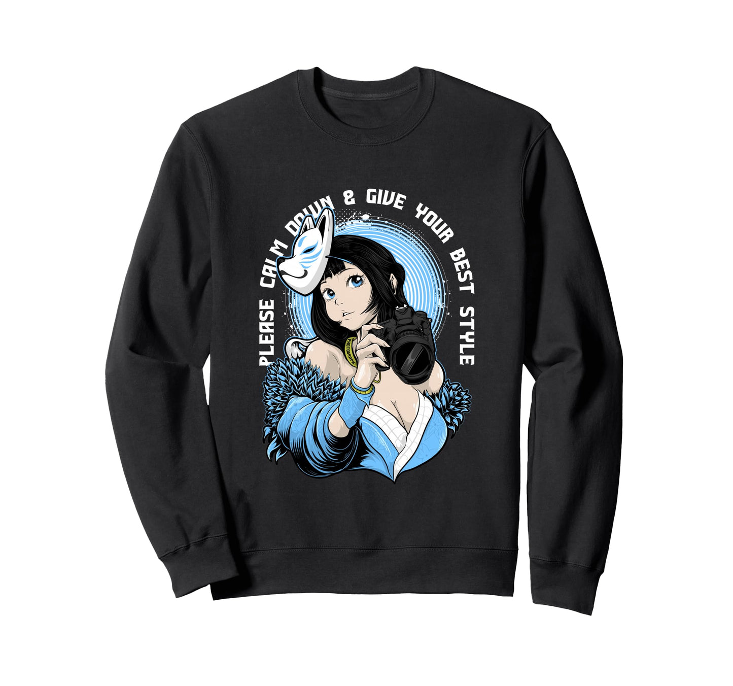 Kitsune Photography Aesthetic Edgy Sweatshirt - Graphic Print for Adults - T-Shirt, Sweatshirt, Hoodie