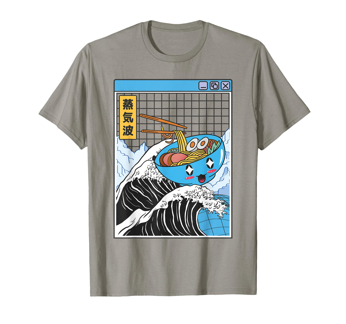 Happy Ramen Bowl Kanagawa Wave T-Shirt - Aesthetic Graphic for Adults - T-Shirt, Sweatshirt, Hoodie