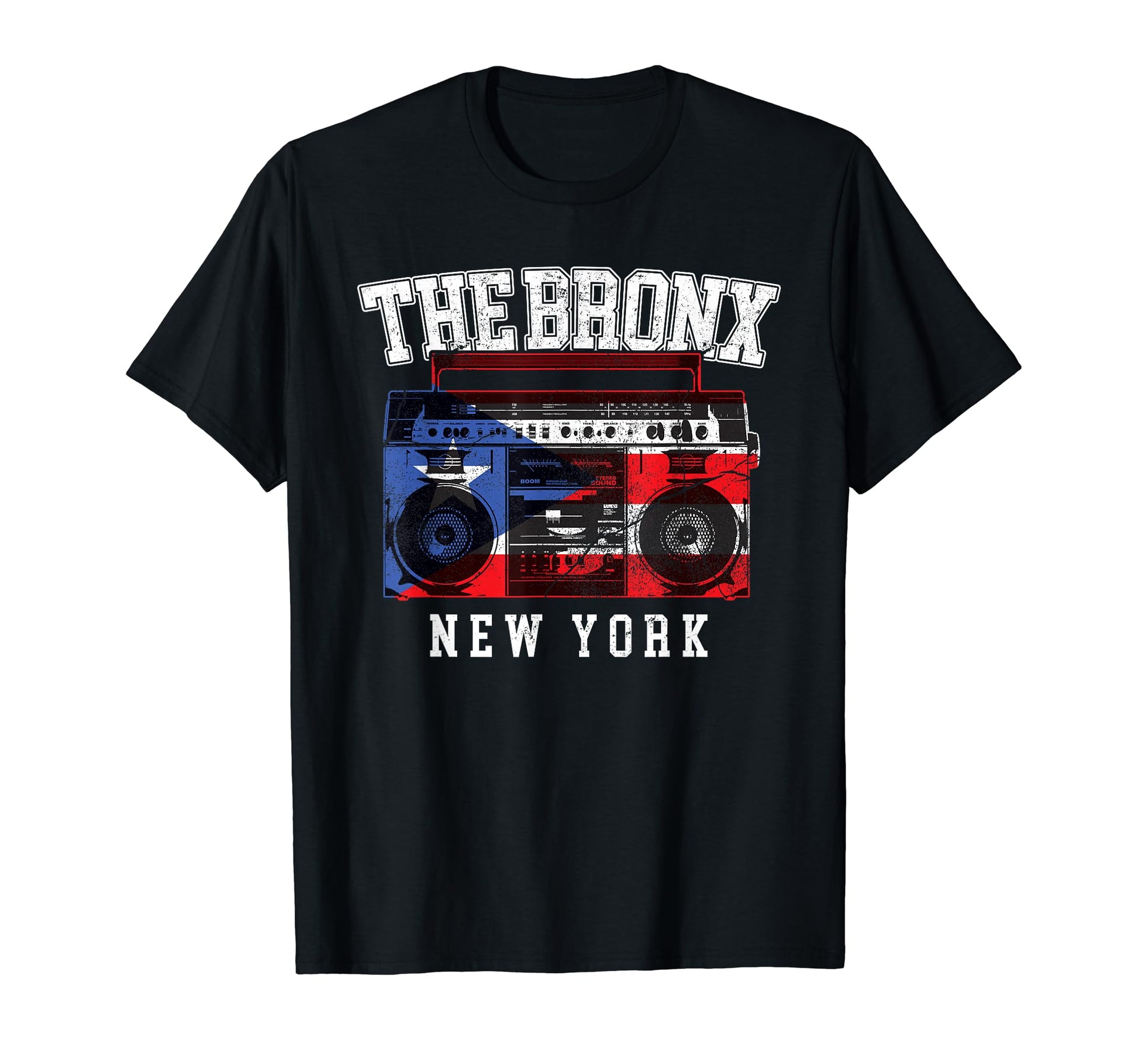 Bronx New York Puerto Rico Boombox T-Shirt - Custom Art Print for Adults - T-Shirt, Sweatshirt, Hoodie