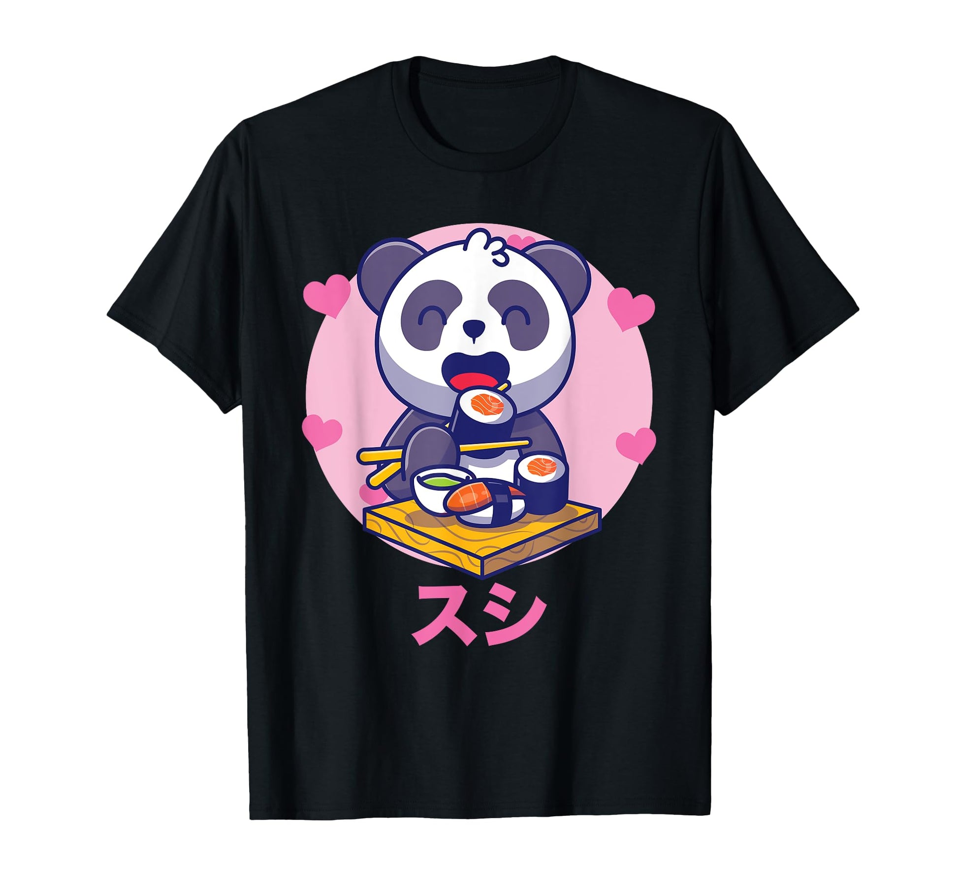 Panda Sushi Vaporwave Aesthetics T-Shirt - Custom Art Print for Adults - T-Shirt, Sweatshirt, Hoodie
