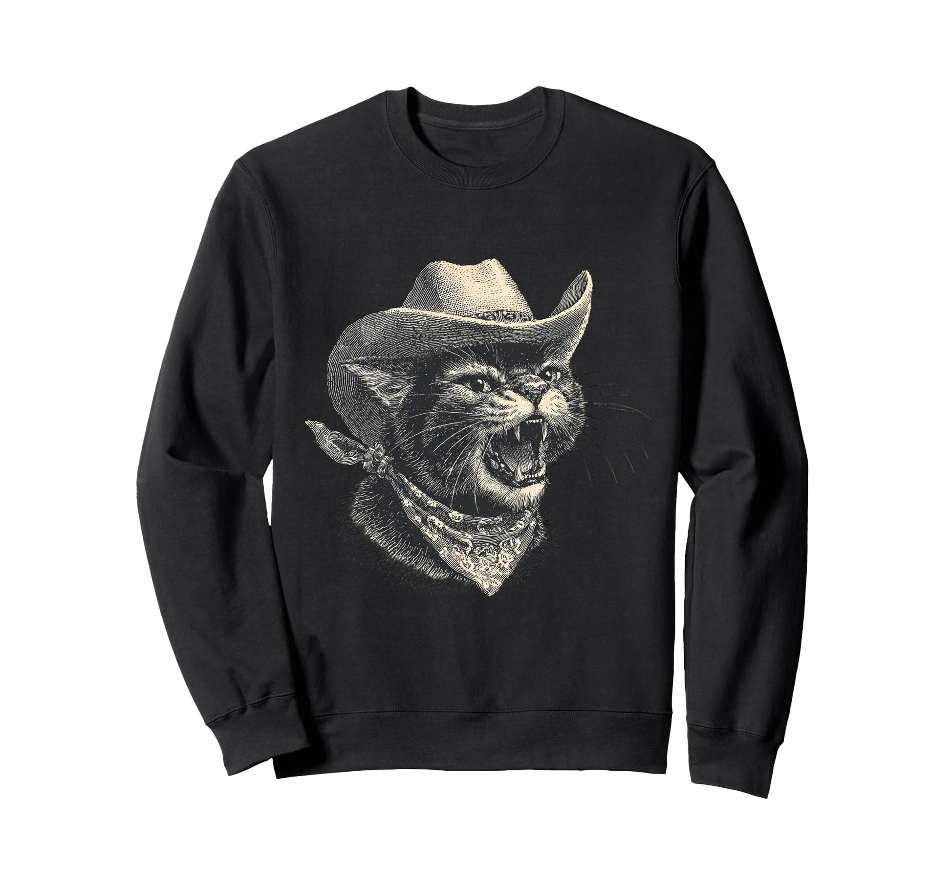 Cowboy Cat Western Country Cowgirl Funny Sweatshirt - Graphic Print Unisex - T-Shirt, Sweatshirt, Hoodie