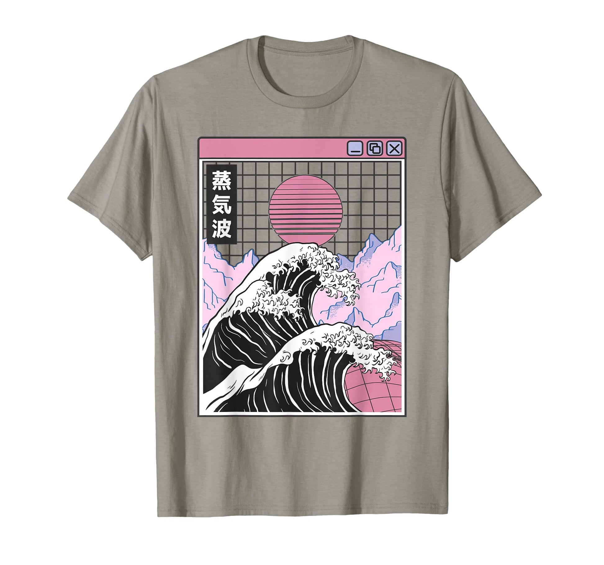 Great Wave Off Kanagawa Grid Kawaii T-Shirt - Trendy Graphic Unisex - T-Shirt, Sweatshirt, Hoodie