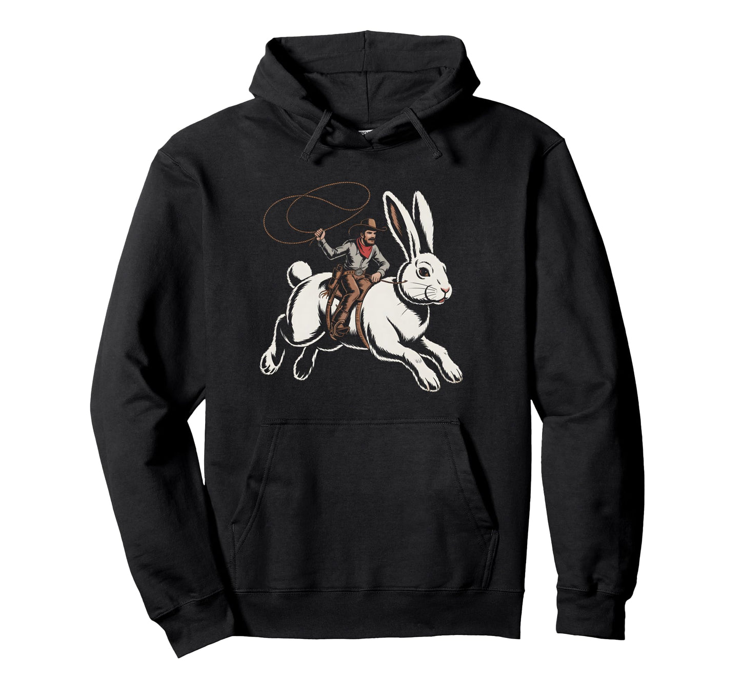 Funny Cowboy Easter Bunny Western Howdy Hoodie - Custom Art Print Unisex - T-Shirt, Sweatshirt, Hoodie