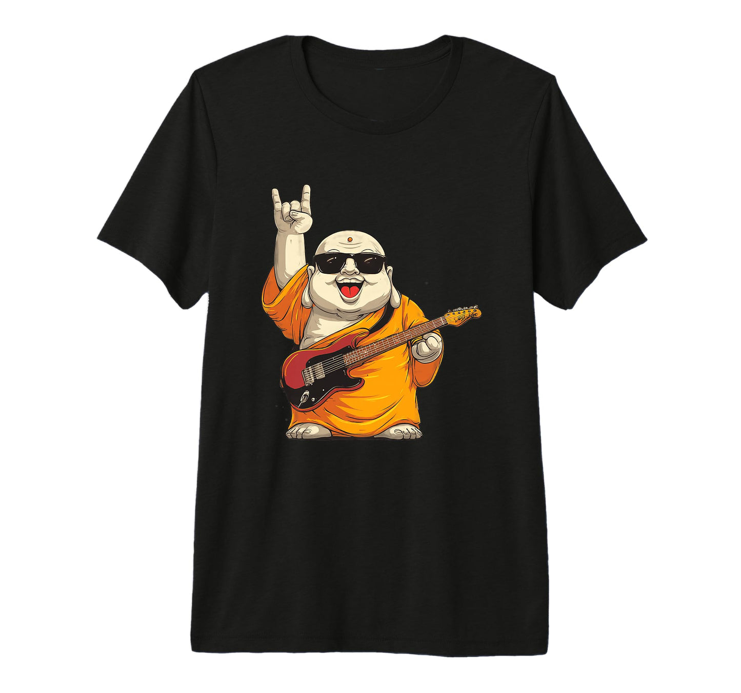Funny Monk Guitar Player Rock Music Tri T-Shirt - Aesthetic Graphic Unisex - T-Shirt, Sweatshirt, Hoodie