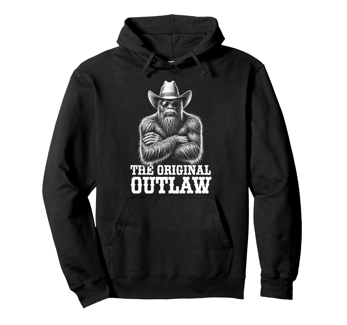 Bigfoot Sasquatch Funny Cowboy Cryptid Hoodie - Unique Graphic for Adults - T-Shirt, Sweatshirt, Hoodie
